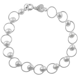 Sterling Silver Balls/ Linked Thin Circles Bracelet