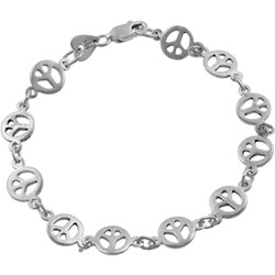 High Polished Sterling Silver Small Peace Bracelet
