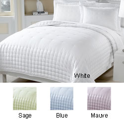 Embroidered Cotton Down Alternative Comforter and Sham Set
