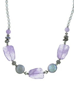 Charming Life Sterling Silver Cape Amethyst and Pearl Necklace