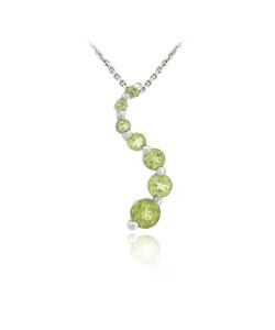 Glitzy Rocks Sterling Silver and Peridot Journey Necklace