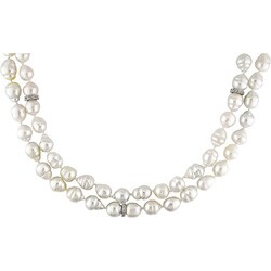 14k Gold Graduated 9-12 mm Baroque Pearl Necklace