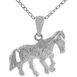 Sterling Silver Walking Horse Necklace