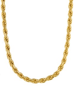 Caribe Gold  14k over Sterling Silver 22-inch Rope Chain (3 mm)