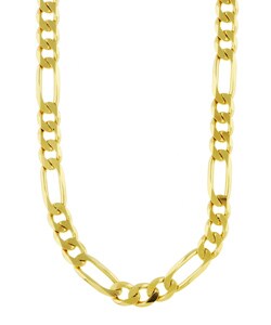 Caribe Gold  14k over Sterling Silver 24-inch Figaro Chain (7.5 mm)