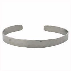 Steel Slim Hammered Bangle Bracelet