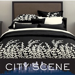 City Scene Branches Black Duvet Set