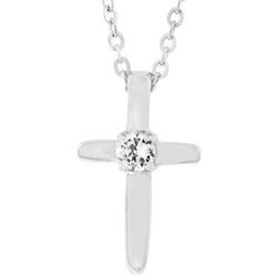 Sterling Silver Cubic Zirconia Cross Pendant