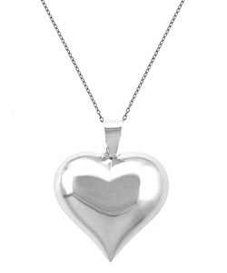 Sterling Silver Puffed Heart Necklace