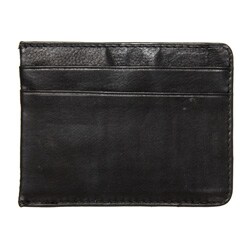 Kozmic Men's Black Leather Card Holder/ Money Clip