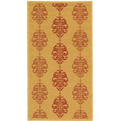 Indoor/ Outdoor St. Martin Natural/ Red Rug (2'7 x 5')