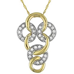 14k Two-tone Gold 3/8ct TDW Diamond Necklace