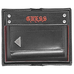 Guess Genuine Leather Tri-fold Black Wallet