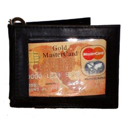 Black Leather Money Clip