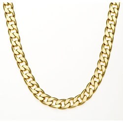 14k Yellow Gold Overlay 20-inch Cuban Necklace