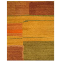 Hand-knotted Toca Gold Wool Rug (9' x 12')