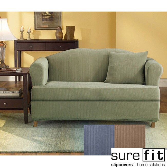 Stretch Stripe 2-piece T-cushion Sofa Slipcover