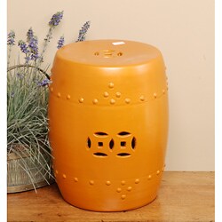 Mustard Yellow Chinese Porcelain Stool (China)