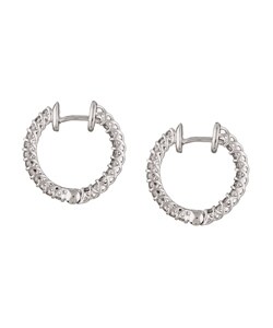 14k White Gold 1ct TDW Diamond Hoop Earrings (I-J, I1)