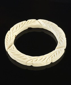 Kenneth Jay Lane Ivory Carved Bangle