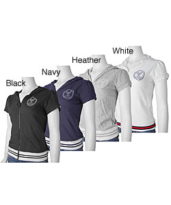 LEI Women's Varsity Zip Front Hooded Jacket
