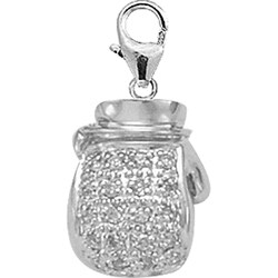 14k Gold 1/10ct TDW Diamond Boxing Glove Charm