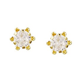 14k Yellow Gold Cubic Zirconia Buttercup Earrings