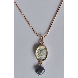 Goldplated 'Amore' Roman Glass Necklace (Israel)