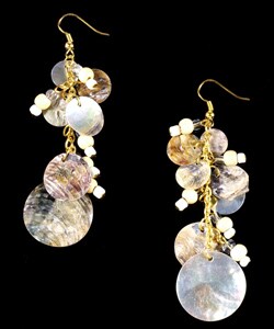 R.J. Graziano Beige Shell Earrings