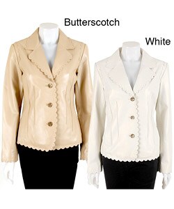 Via Spiga Women's Leather 3-button Blazer