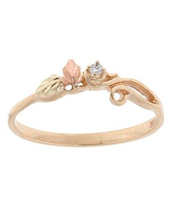 Black Hills Gold Diamond Leaf Ring