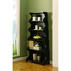 Five-tier Antique Black Bookshelf/ Display Cabinet