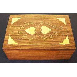 Handcrafted Brass Hearts Box (India)