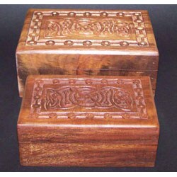 Handcrafted Sinuous Shisham Wood Box Set (India)