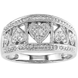 14k White Gold Diamond Heart Ring (IJ, I2-I3)