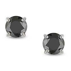 14k White Gold 1ct TDW Black Diamond Stud Earrings