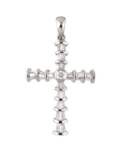 18k White Gold 4/5ct TDW Diamond Cross Necklace (H-I, SI)