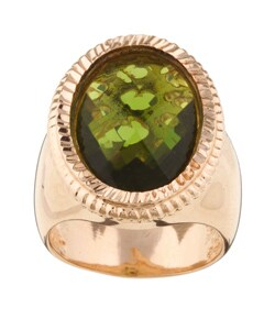 Elsa M 18k Rose Goldtone Chartreuse Ring