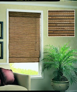 Fiji Walnut Brown Bamboo Roman Shade (34 in. x 72 in.)