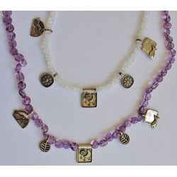 Moon, Fish, and Dove Charm Necklace (Israel)