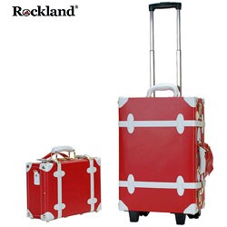 Rockland Red Handmade 2-piece Carry-On Luggage Set