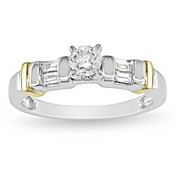 14k Two-tone Gold 3/8ct TDW Diamond Ring