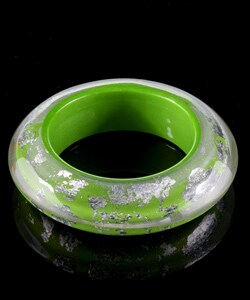 Adrienne Vittadini Foil Print Green Bangle