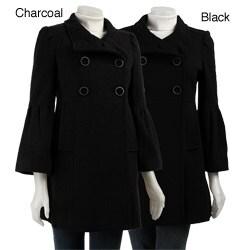 Miss Sixty Women's Double-breasted Funnel Neck Coat