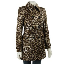 MICHAEL Michael Kors Women's Leopard Print Trench Coat