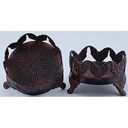 Handmade Wrought Iron Candle Holders (Set of 2)