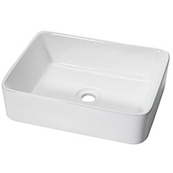 DeNovo Large Rectangle Porcelain Vessel Sink