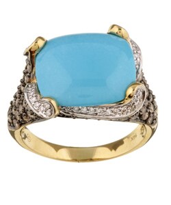 Encore by Le Vian 14k Gold Turquoise/ 1 2/5ct TDW Diamond Ring (H-I, SI2-SI3)