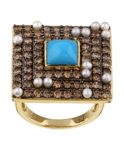 Encore by Le Vian 14k Gold Turquoise and Pearl Ring