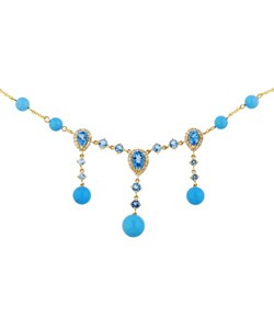 Encore by Le Vian 14k Gold 5/8ct TDW Diamond/ Gemstone Necklace (H-I, SI2-SI3)